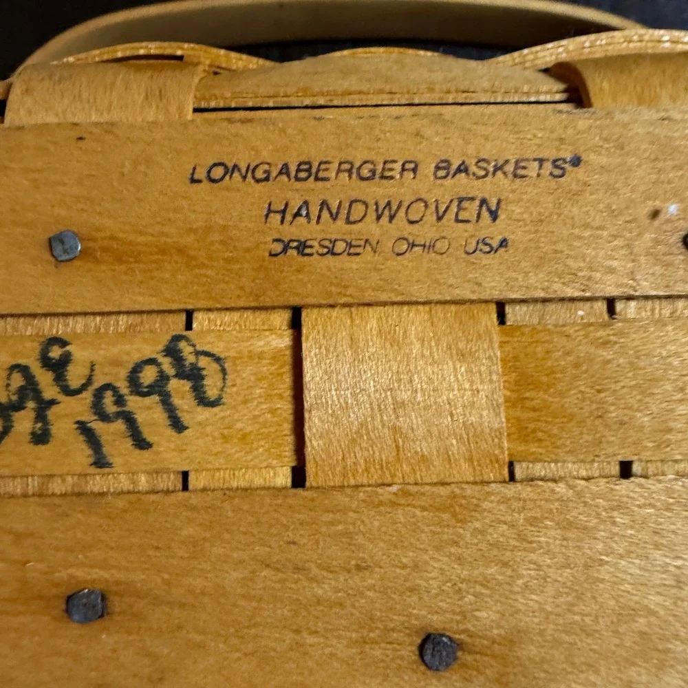 Longaberger Dresden Tour Basket II 1998 Cottagecore Small Brown Handwoven Decor